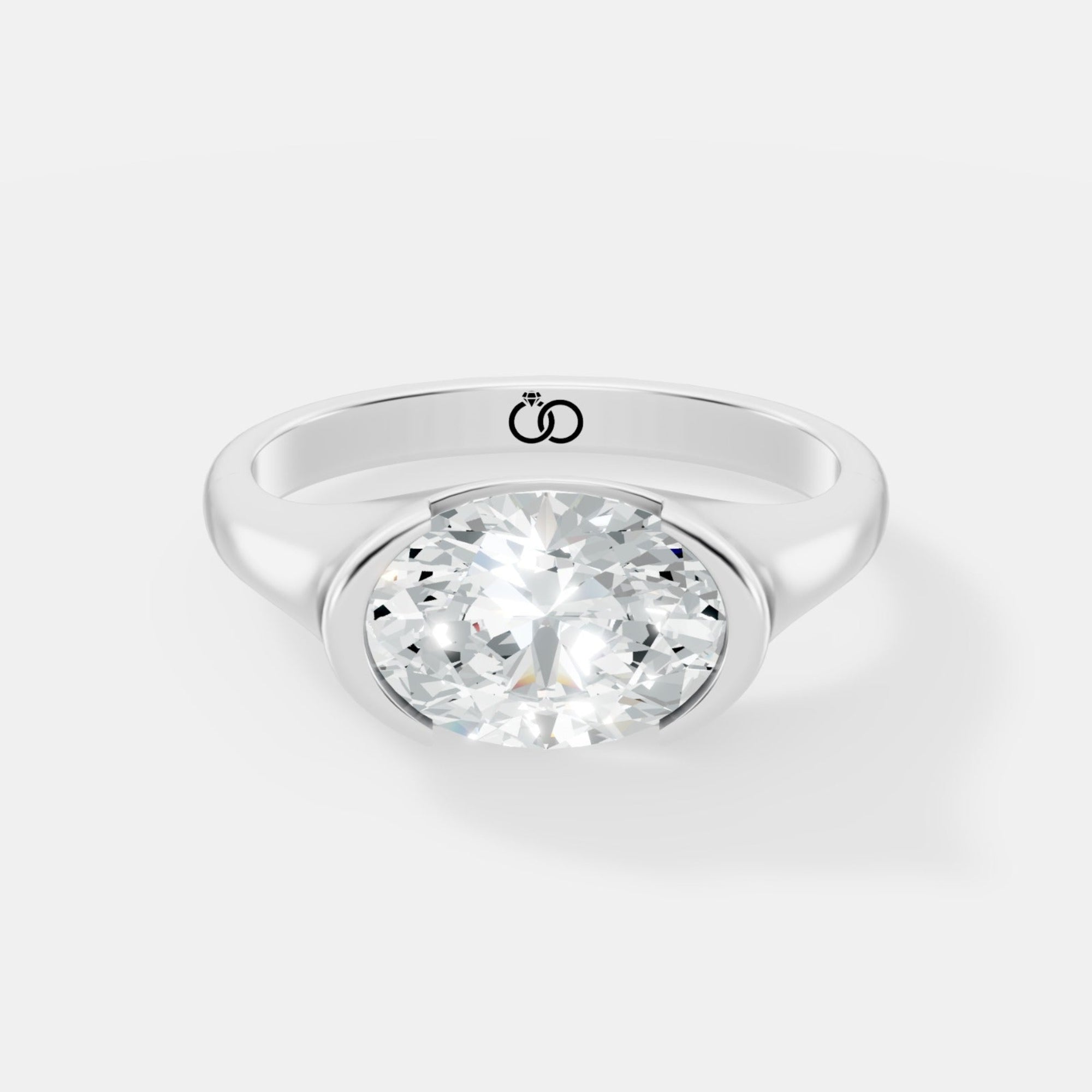 Sleek and Modern Bezel-Set Round Solitaire Ring Timeless Bold Design for Everyday Elegance - Bijoux Eclore