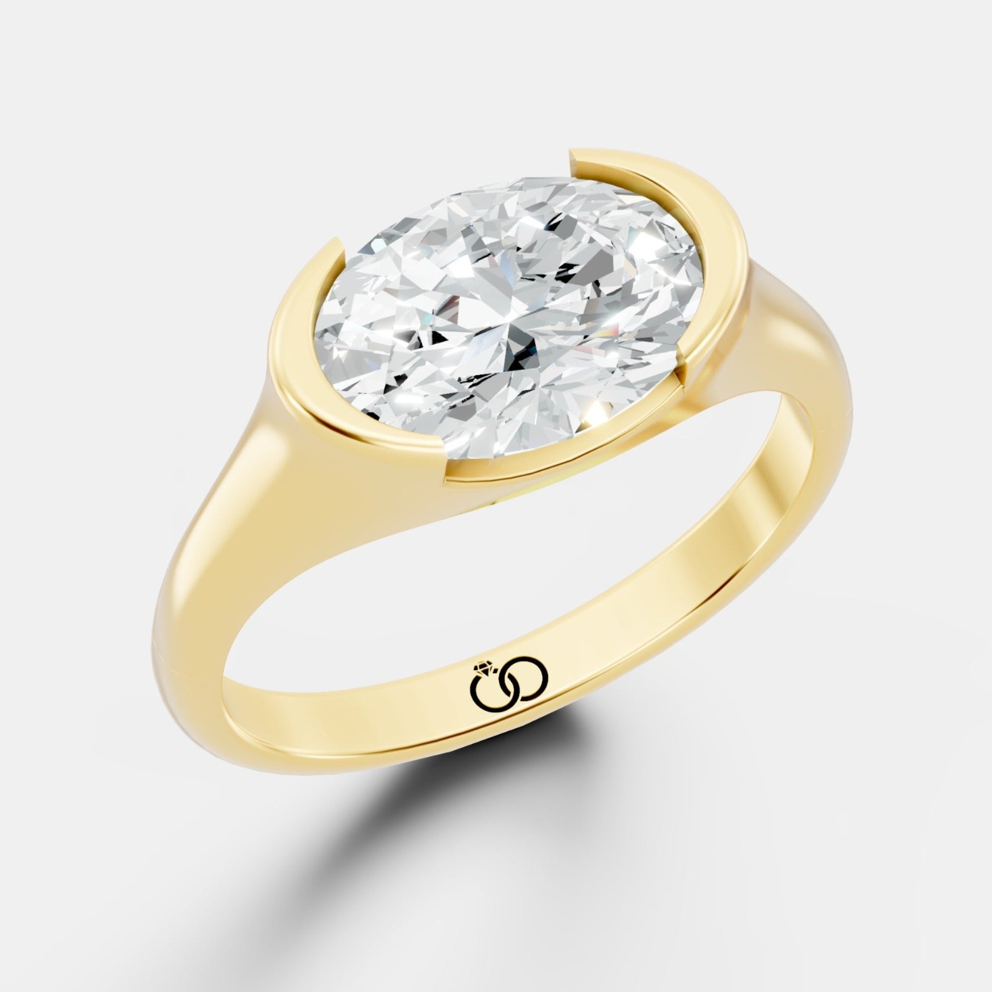 Sleek and Modern Bezel-Set Round Solitaire Ring Timeless Bold Design for Everyday Elegance - Bijoux Eclore