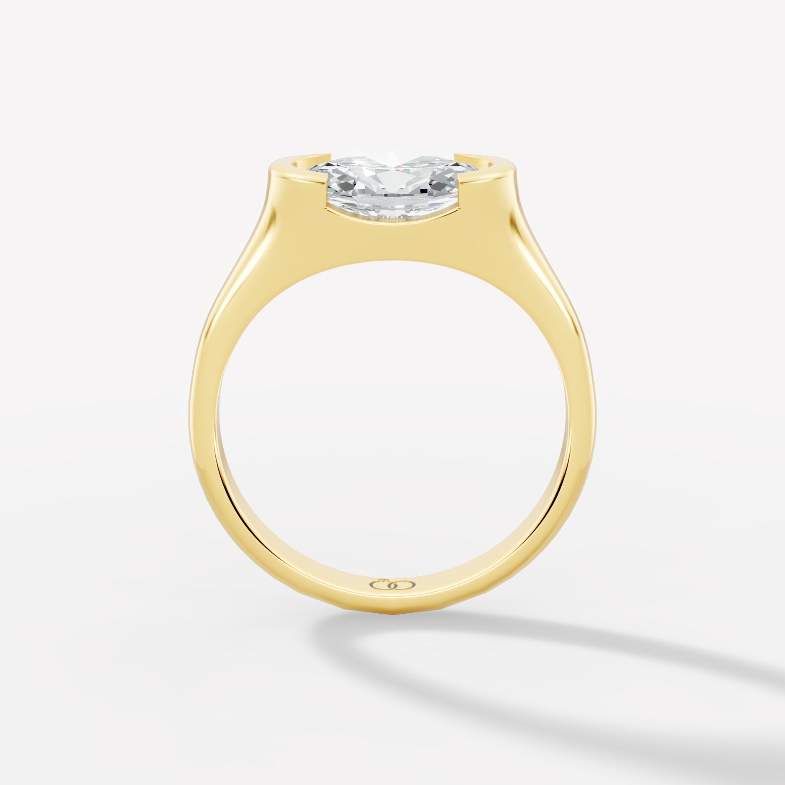 Sleek and Modern Bezel-Set Round Solitaire Ring Timeless Bold Design for Everyday Elegance - Bijoux Eclore