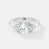Sleek and Modern Bezel-Set Round Solitaire Ring Timeless Bold Design for Everyday Elegance - Bijoux Eclore