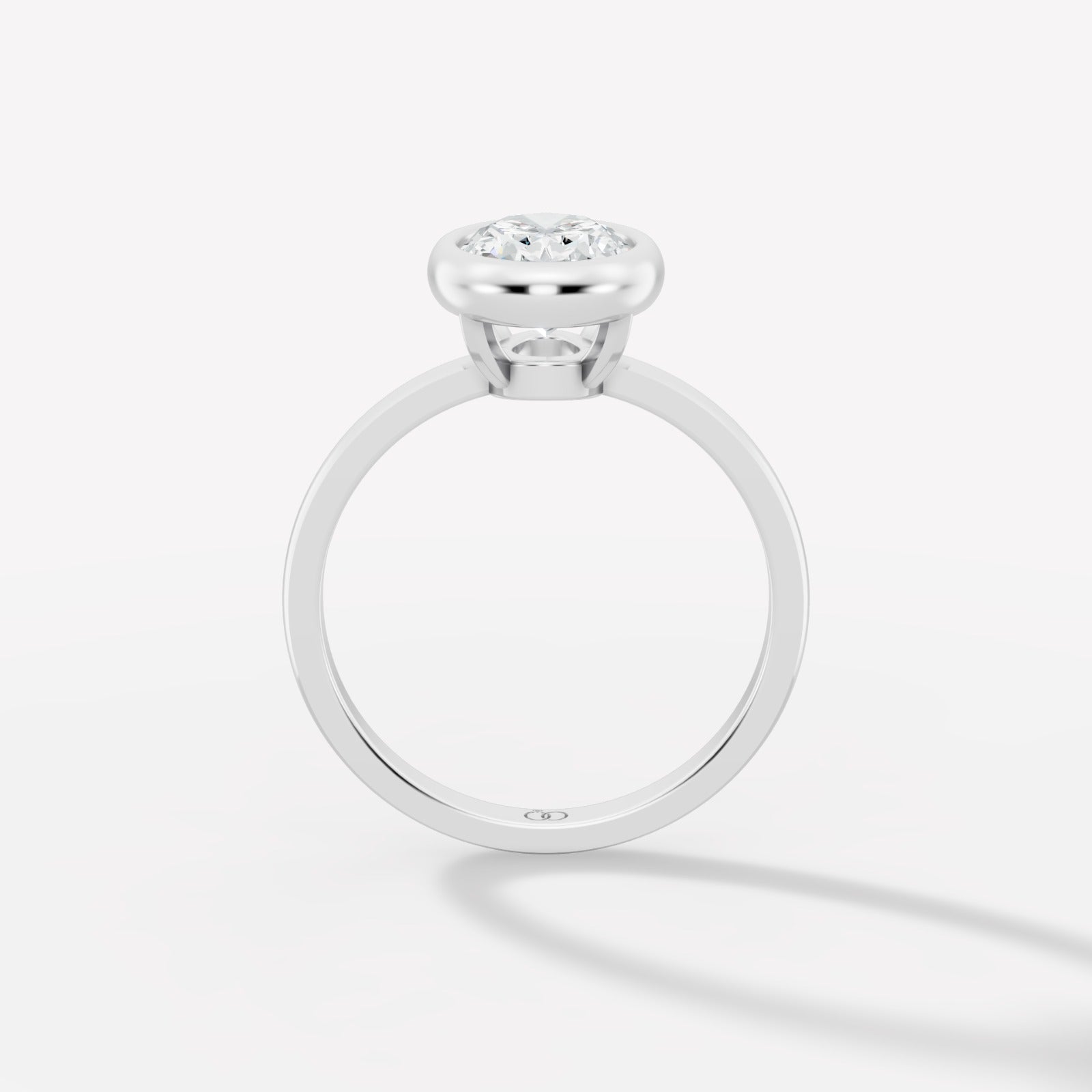 Classic Bezel-Set Oval Lab-Grown Diamond Solitaire Ring – Minimalist Elegance with a Modern Twist - Bijoux Eclore