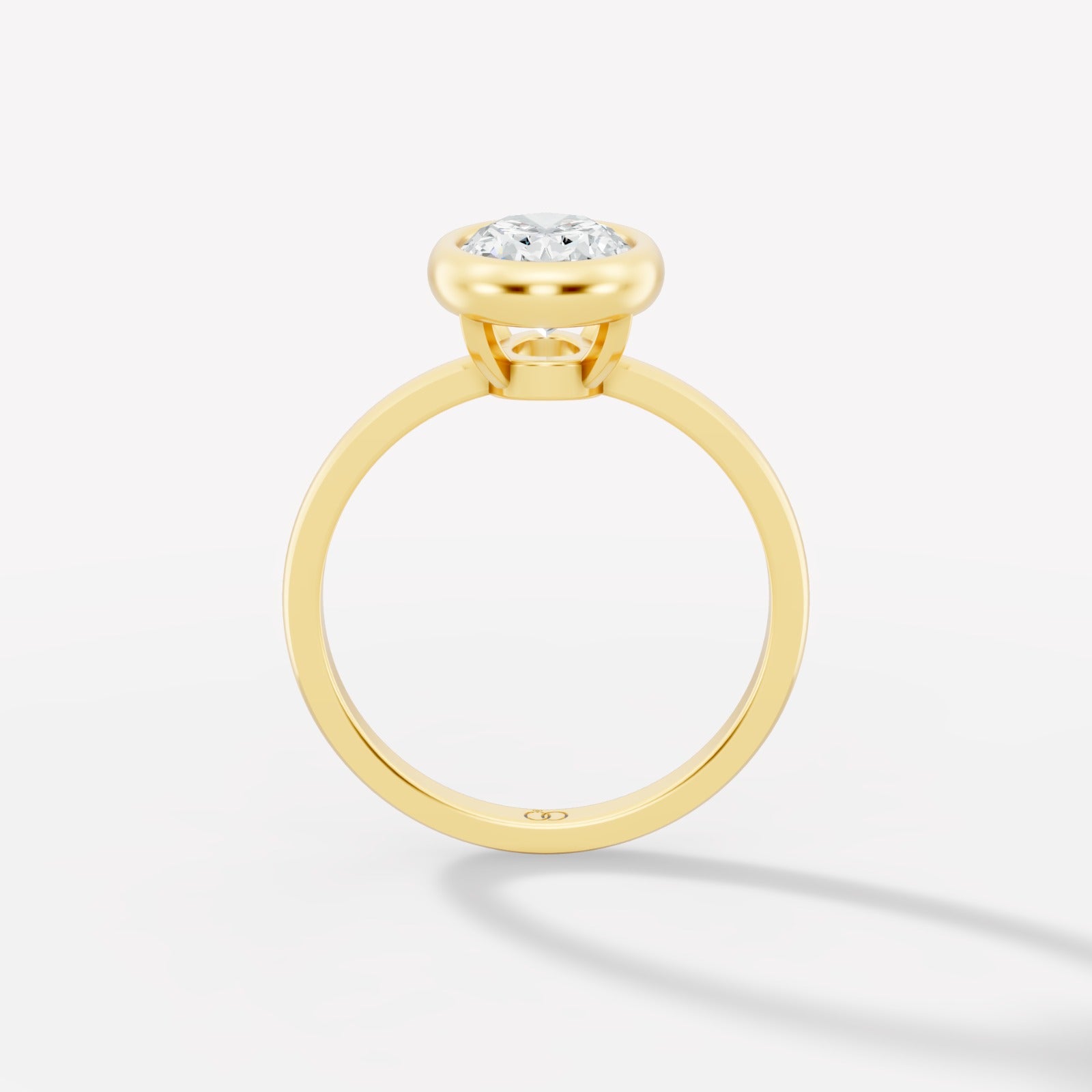 Classic Bezel-Set Oval Lab-Grown Diamond Solitaire Ring – Minimalist Elegance with a Modern Twist - Bijoux Eclore