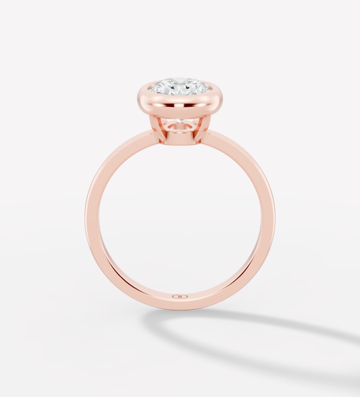 Classic Bezel-Set Oval Lab-Grown Diamond Solitaire Ring – Minimalist Elegance with a Modern Twist - Bijoux Eclore