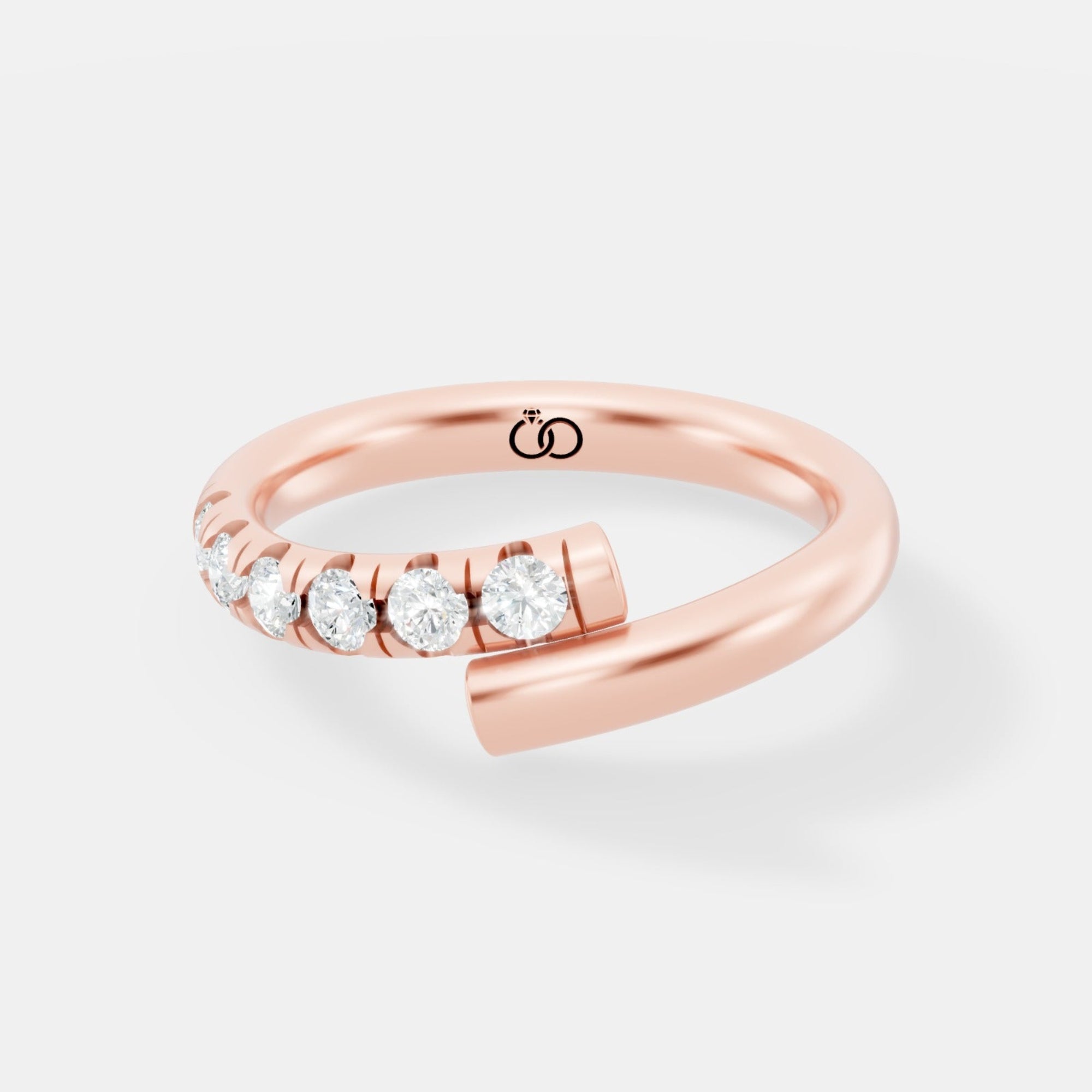 Round-Cut Diamond Wrap Ring – A Contemporary Twist on Timeless Sparkle - Bijoux Eclore