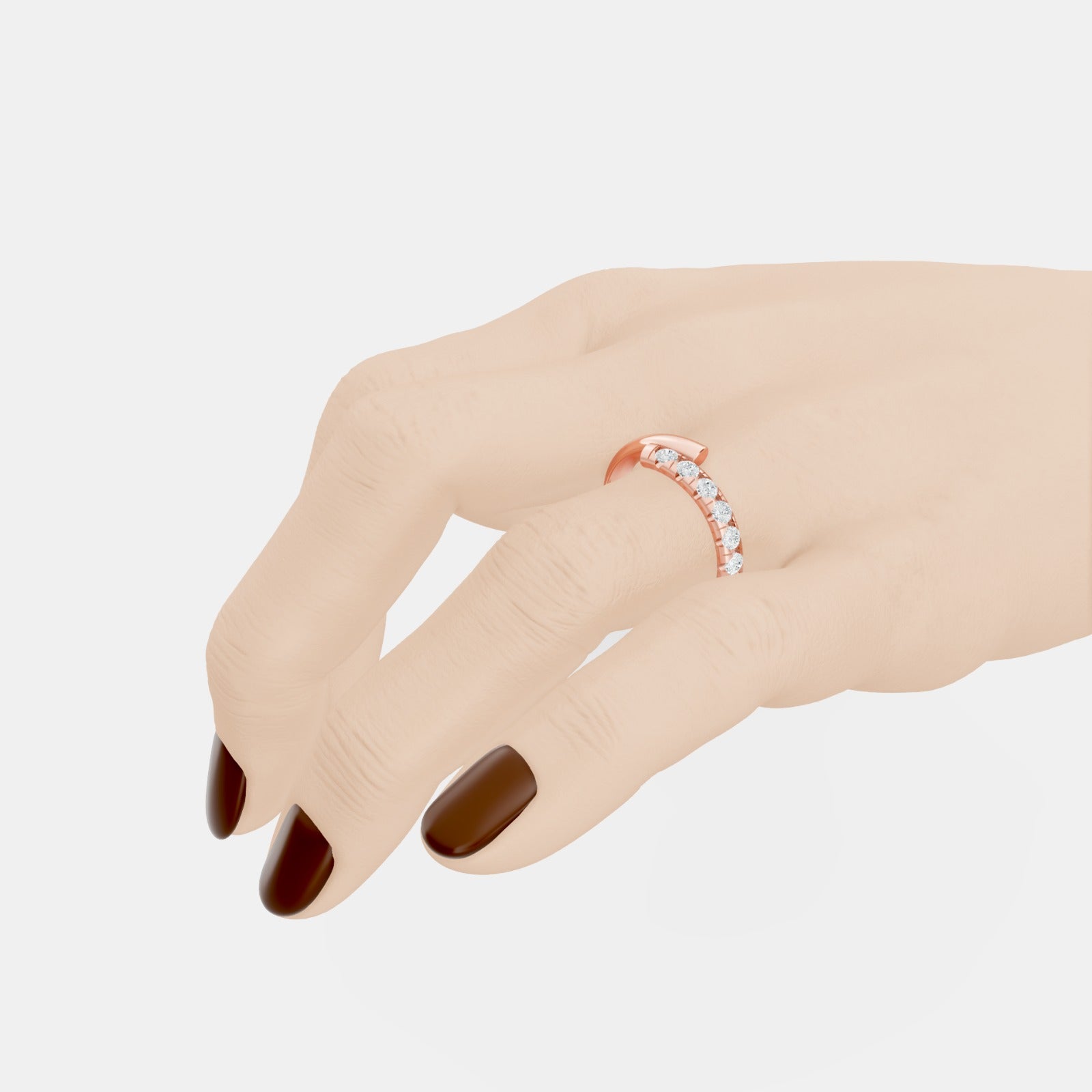Round-Cut Diamond Wrap Ring – A Contemporary Twist on Timeless Sparkle - Bijoux Eclore