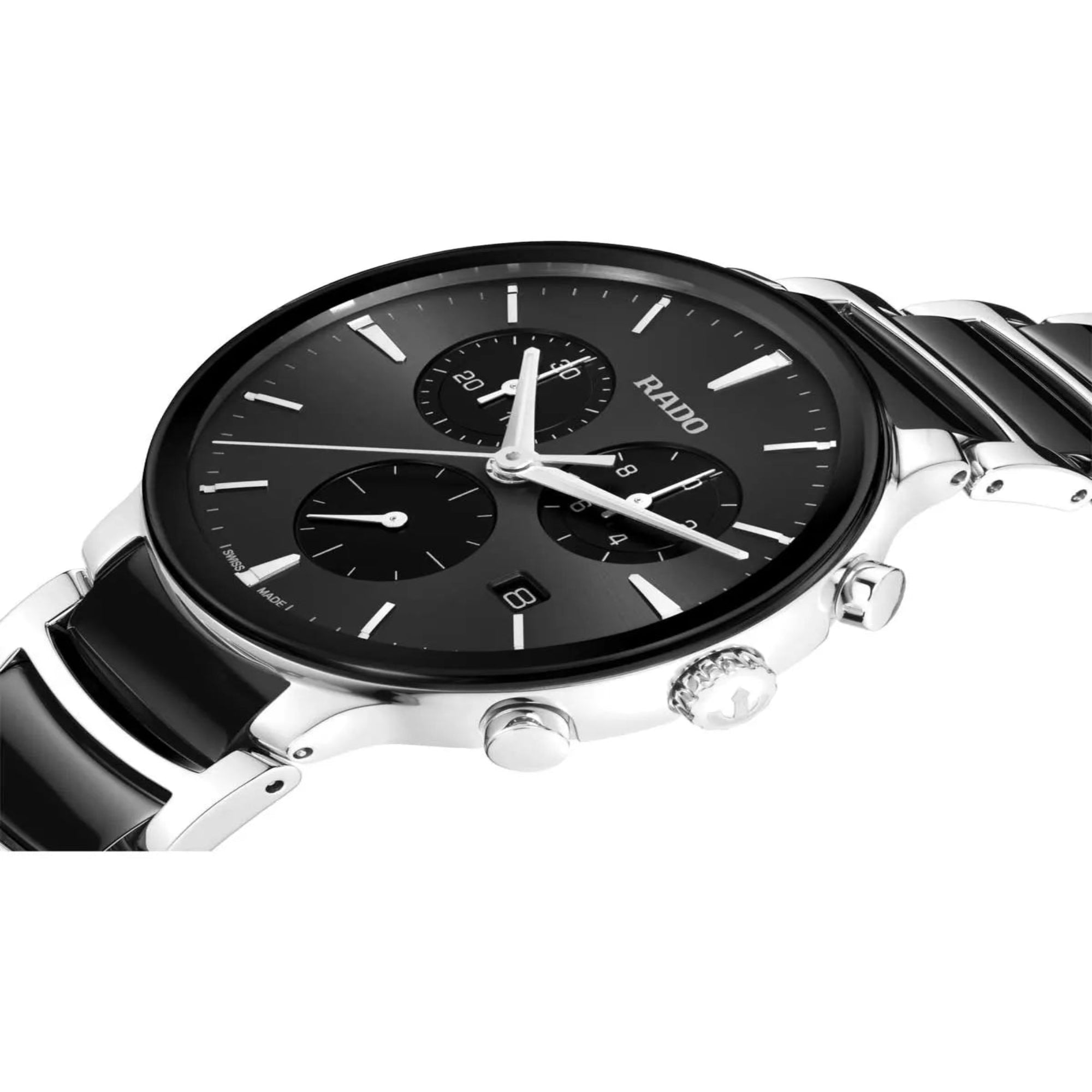 RADO R30210152 Centrix Chronograph Two Tone Combined Materials Bracelet - Bijoux Eclore