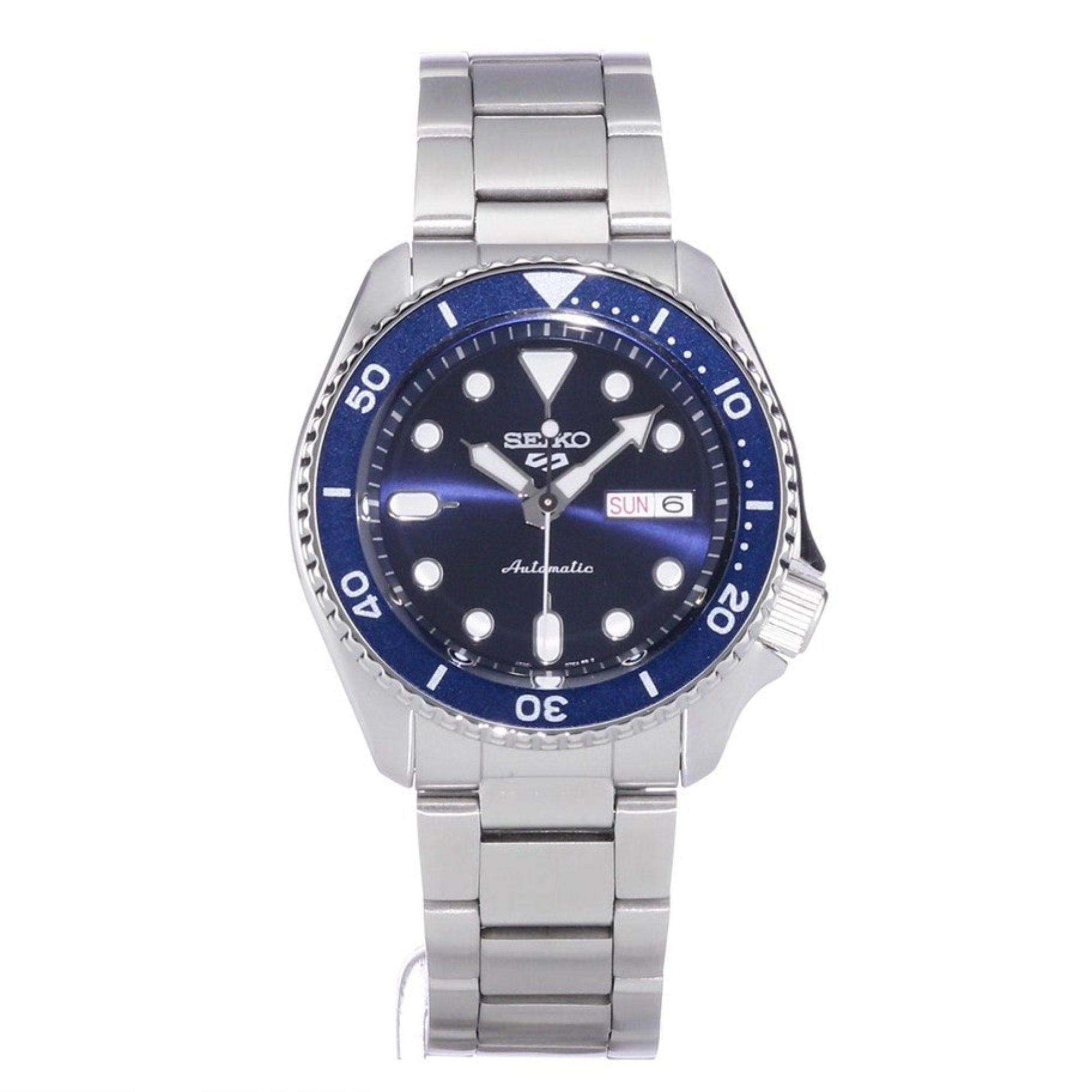 Seiko SRPE51K1J  5 Sports Blue Dial Silver Stainless Steel Automatic Men’s Watch - Bijoux Eclore