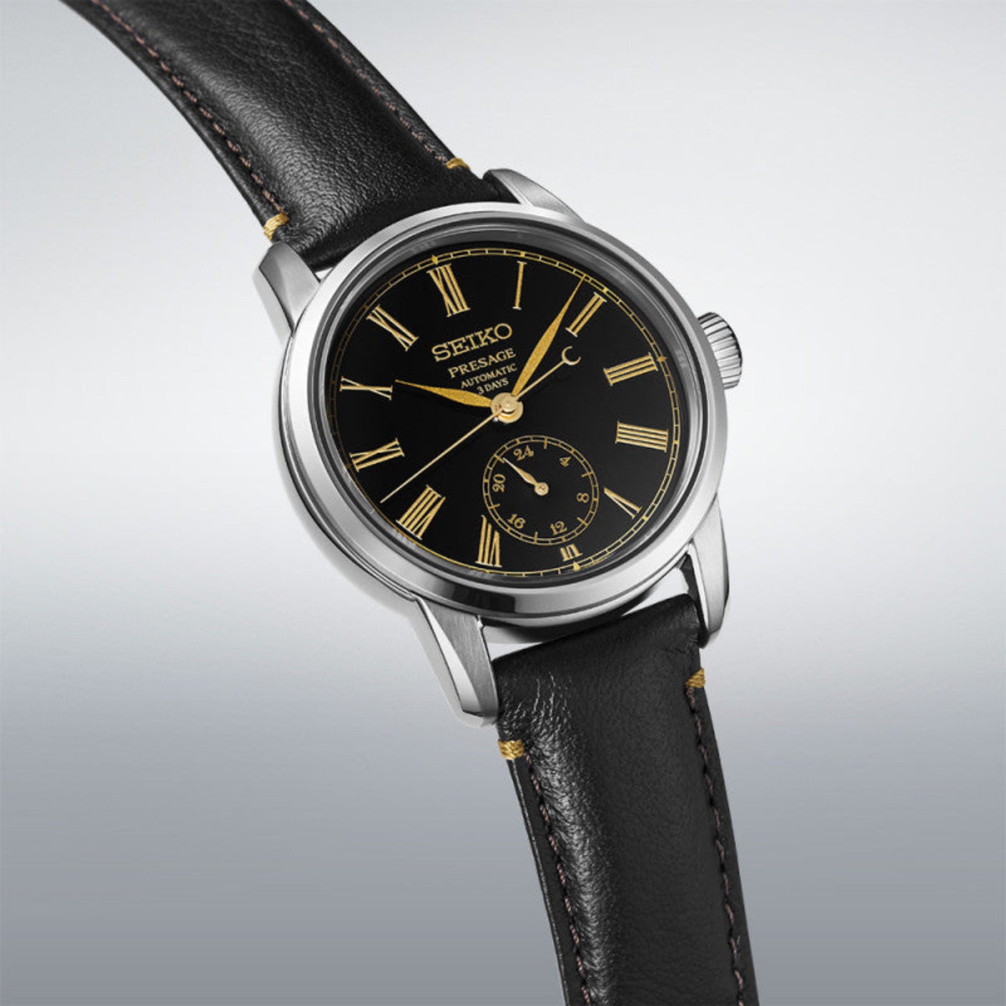 Seiko Presage Classic Series in Urushi Black with Roman SPB499J1 - Bijoux Eclore