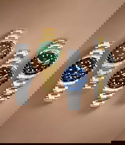 Fossil Blue Dive Three-Hand Date Gold-Tone Stainless Steel Watch FS6030