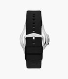 Fossil Blue GMT Black Silicone Stainless Steel Men's Watch FS6036