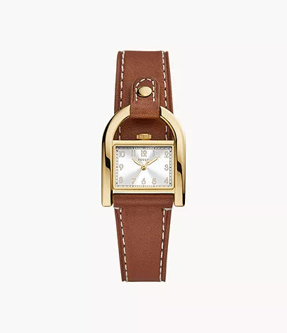 Fossil Harwell Three-Hand Medium Brown Leather Watch ES5264