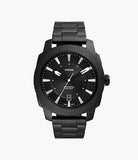 Fossil Machine Three-Hand Date Black Stainless Steel Watch FS5971