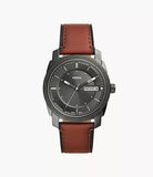 Fossil Machine Three-Hand Date Brown LiteHide Leather Watch FS5900