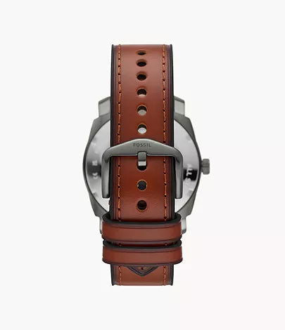 Fossil Machine Three-Hand Date Brown LiteHide Leather Watch FS5900