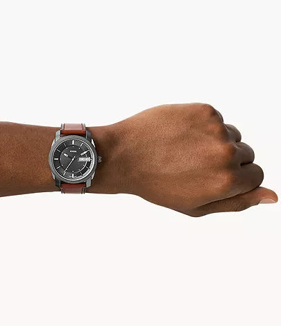 Fossil Machine Three-Hand Date Brown LiteHide Leather Watch FS5900