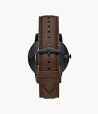 Fossil Minimalist Three-Hand Brown Leather Watch FS5551