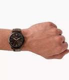 Fossil Minimalist Three-Hand Brown Leather Watch FS5551