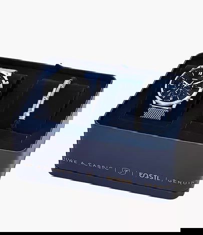 Fossil Neutra Chronograph Stainless Steel Mesh Watch and Bracelet Box Set FS6020SET