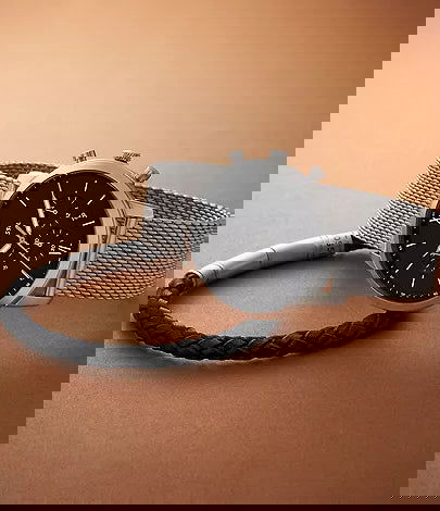 Fossil Neutra Chronograph Stainless Steel Mesh Watch and Bracelet Box Set FS6020SET