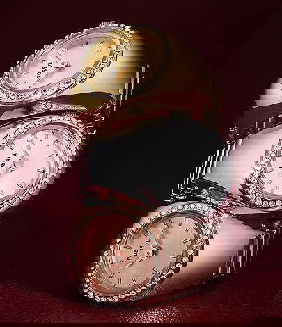 Fossil Raquel Three-Hand Date Gold-Tone Stainless Steel Watch ES5320