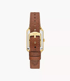 FOSSIL Raquel Three-Hand Date Medium Brown LiteHide Leather Watch ES5303