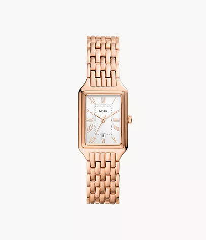 FOSSIL Raquel Three-Hand Date Watch in Rose Gold-Tone Stainless Steel ES5271