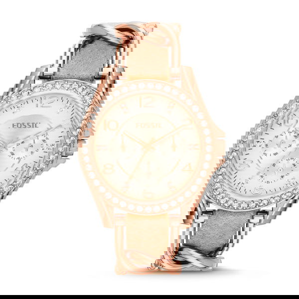 Fossil Riley Sand Dial Bone Leather Ladies Watch  ES3466