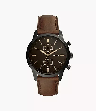 Fossil Townsman 44 mm Chronograph Brown Leather Watch FS5437