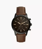 Fossil Townsman 44 mm Chronograph Brown Leather Watch FS5437