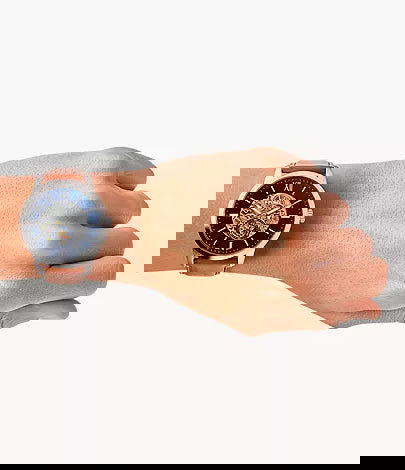 Fossil Townsman 48 mm Automatic Light Brown Leather Watch ME3154