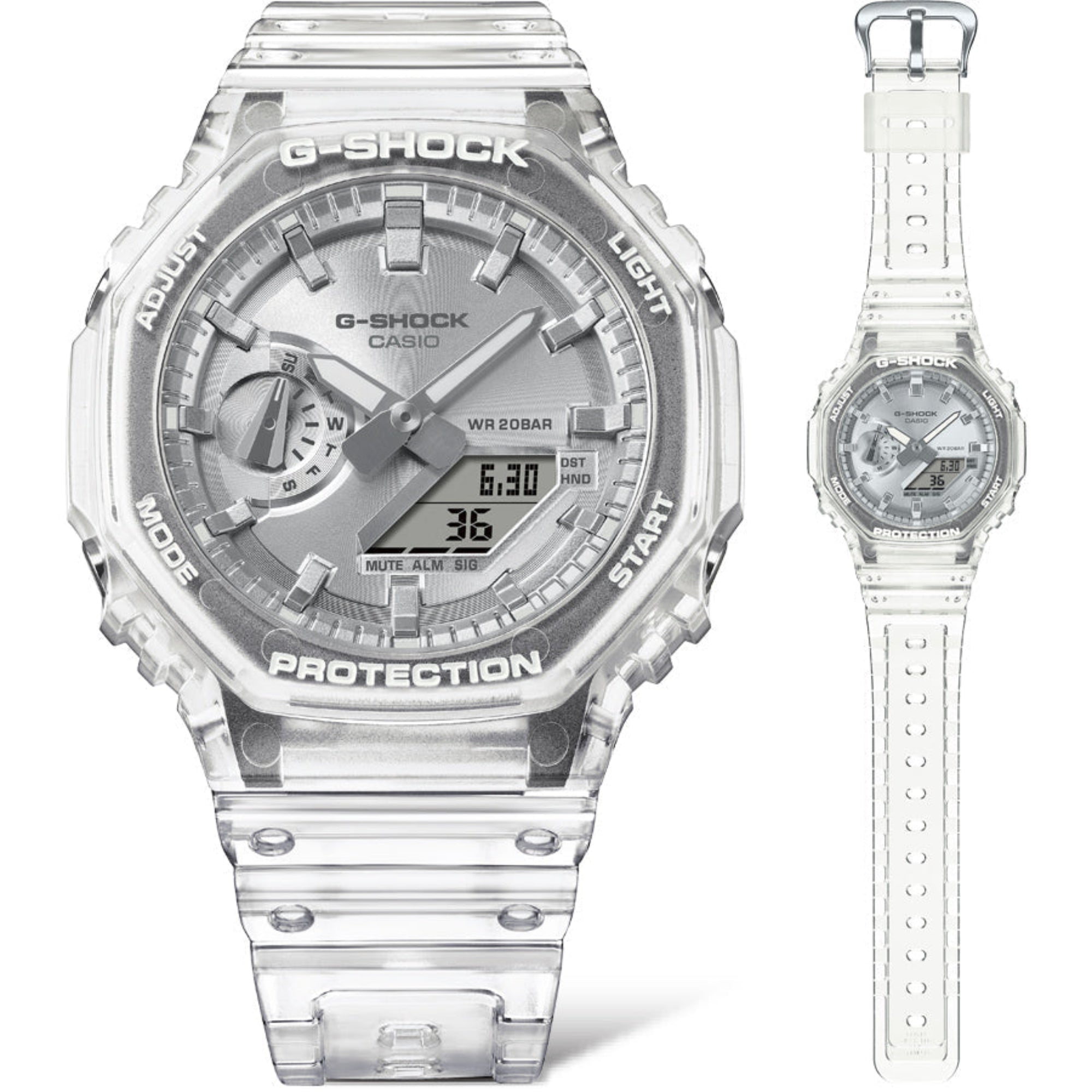 Casio GA2100BM-7A8 G-Shock 2100 Series Analog Digital Silver Dial Resin Watch - Bijoux Eclore