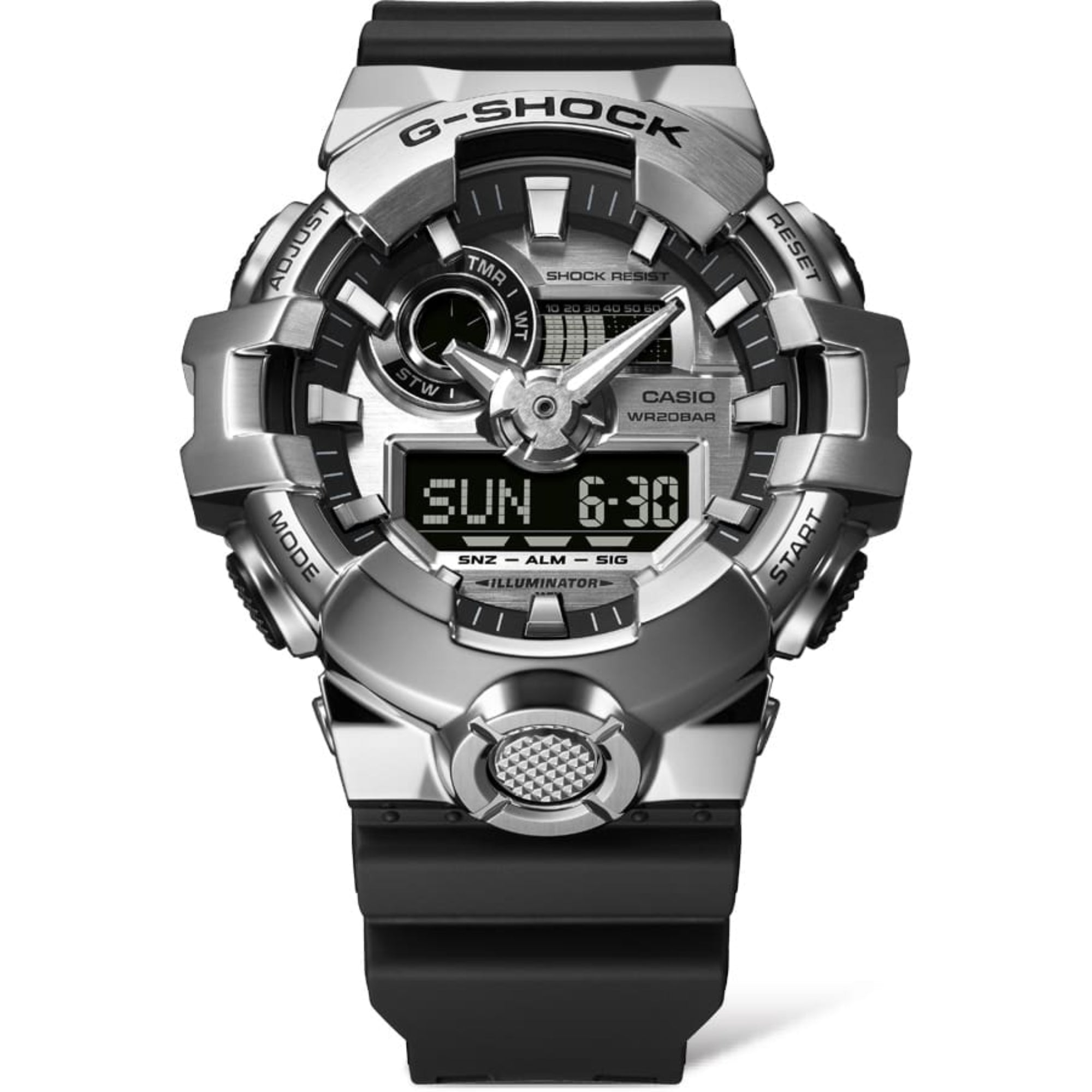 Casio GM700-1A G Shock G-STEEL Analog-Digital Silver Metallic Watch - Bijoux Eclore