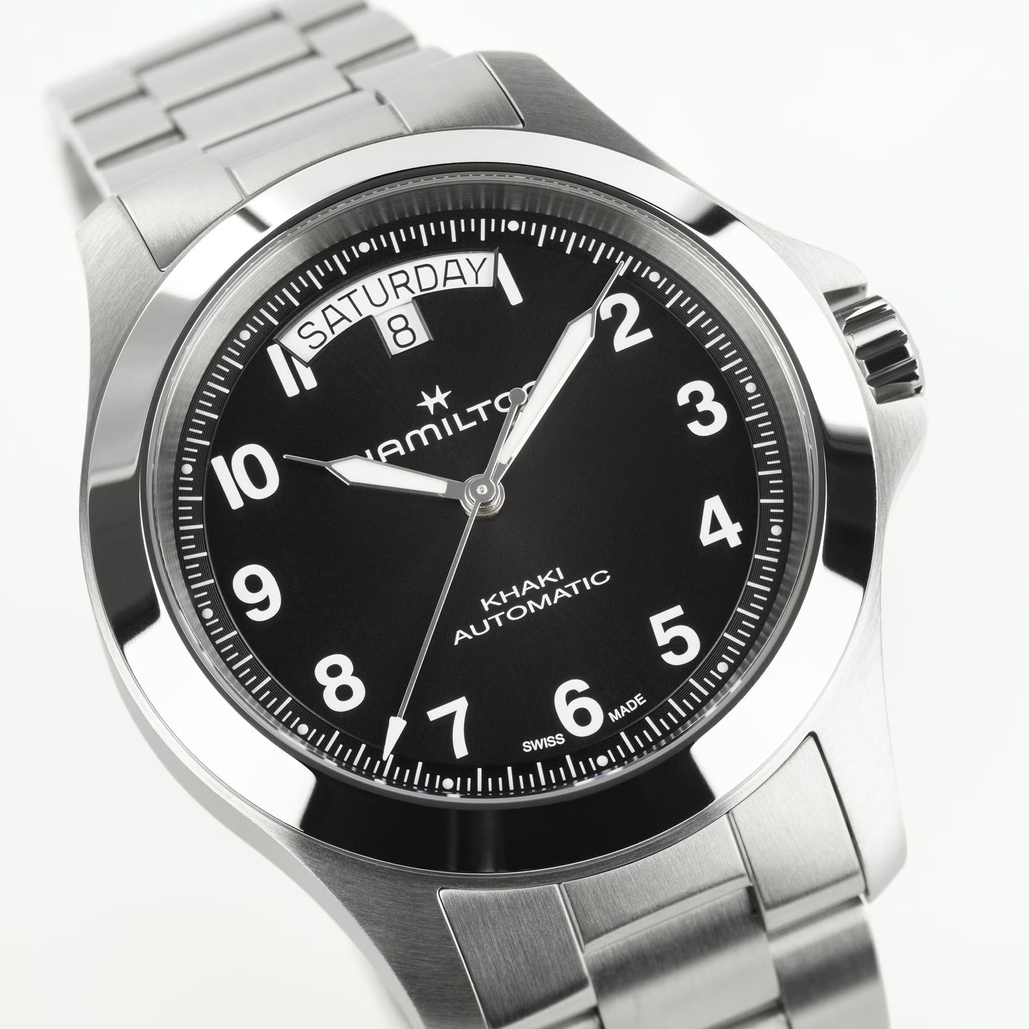 Hamilton Khaki Field King Day-Date Auto Black Sunray Dial H64475131 - Bijoux Eclore