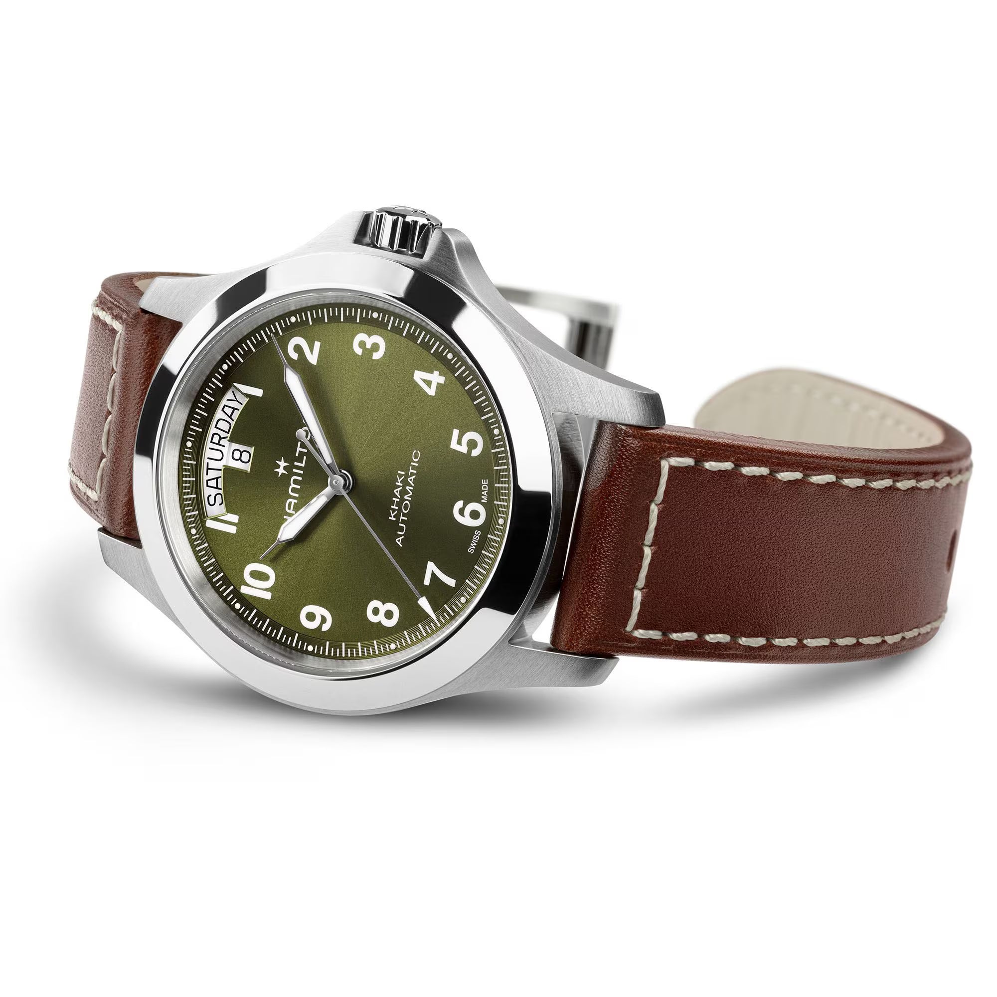 Hamilton Khaki Field King Day-Date AUTO - 40mm - Green  H64475560 - Bijoux Eclore