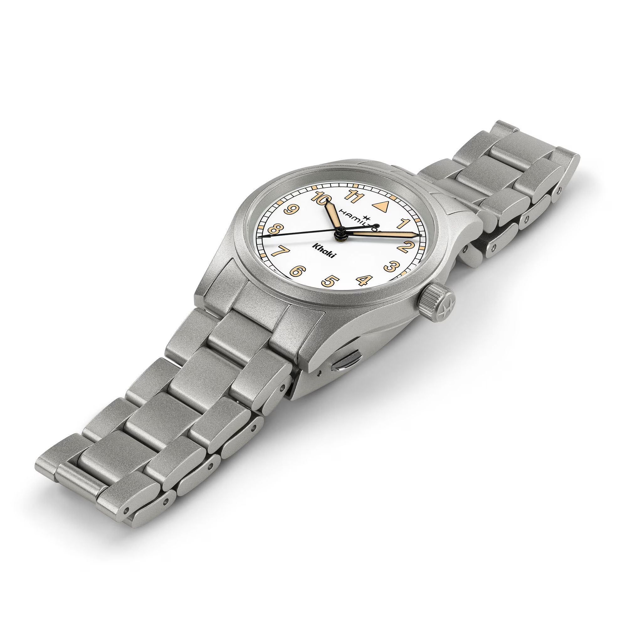 Hamilton Khaki Field Quartz 33mm Unisex Watch White H69301110 - Bijoux Eclore