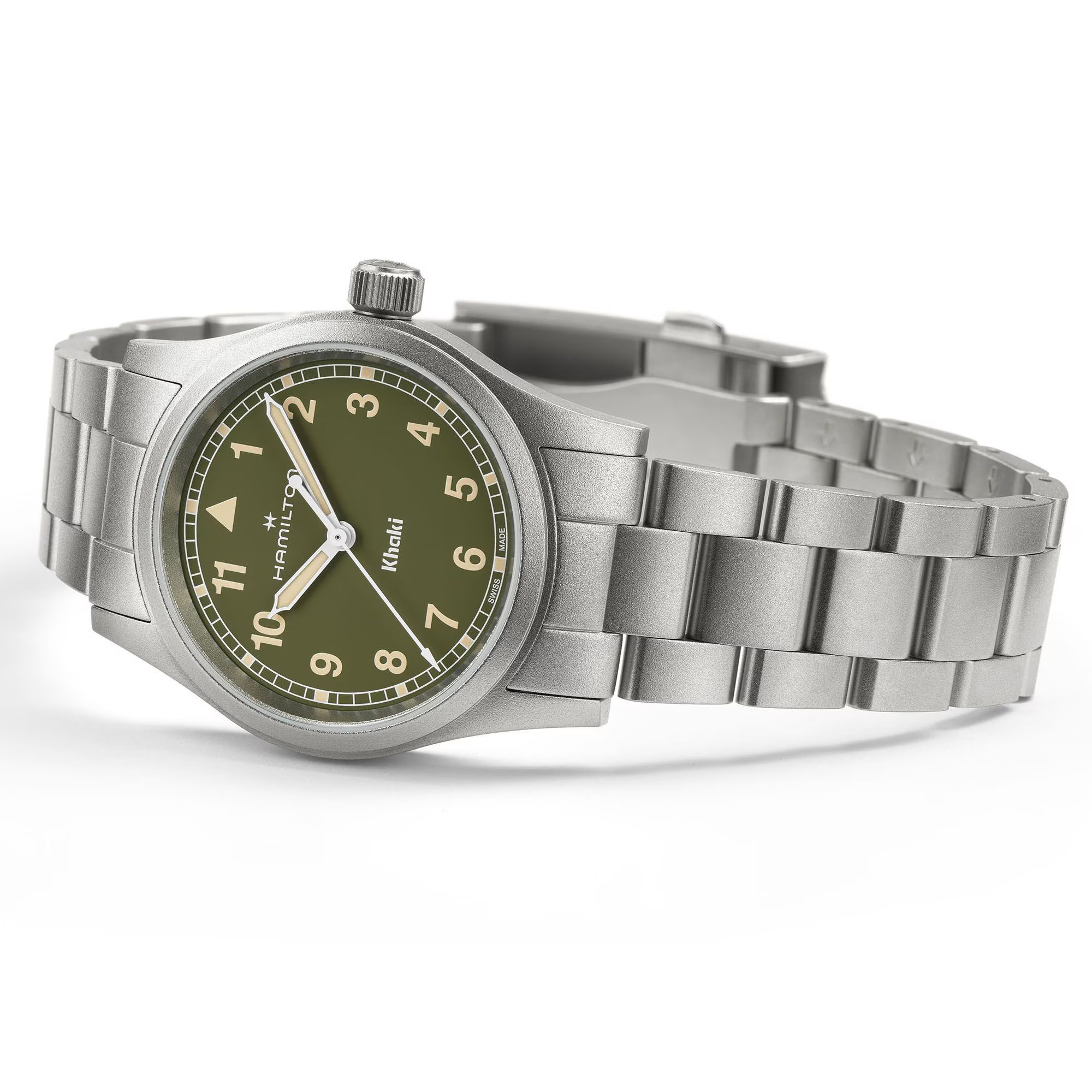 Hamilton Khaki Field quartz 33mm H69301160 Glass: Sapphire Dial Color Green - Bijoux Eclore