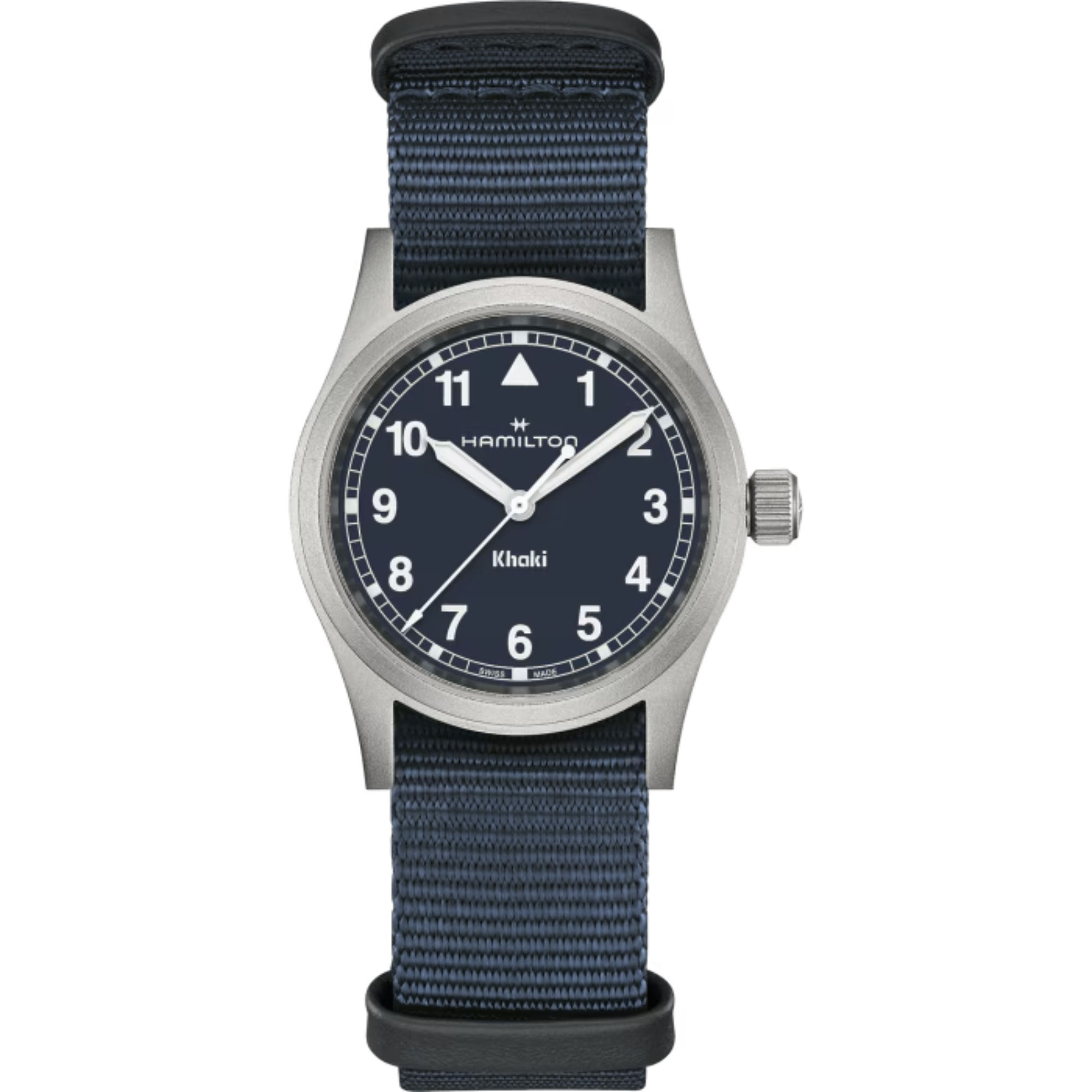 Hamilton Khaki Field Quartz 33mm Blue Dial Fabric Strap H69301940 - Bijoux Eclore