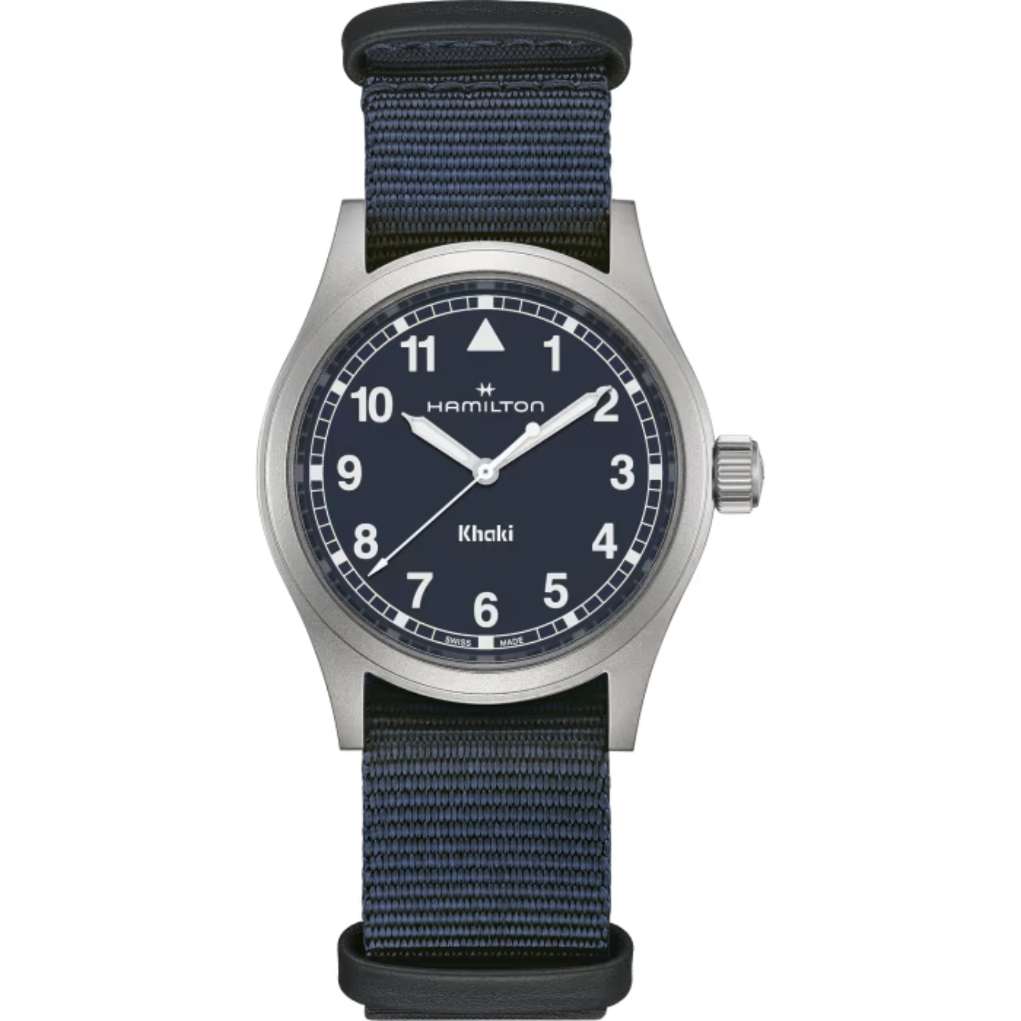 Hamilton Khaki Field Quartz Blue Dial Fabric Strap Men's Watch H69401940 - Bijoux Eclore