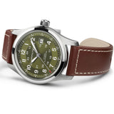 Hamilton Khaki Field Green Dial Leather Strap Men’s Watch H70605560 - Bijoux Eclore