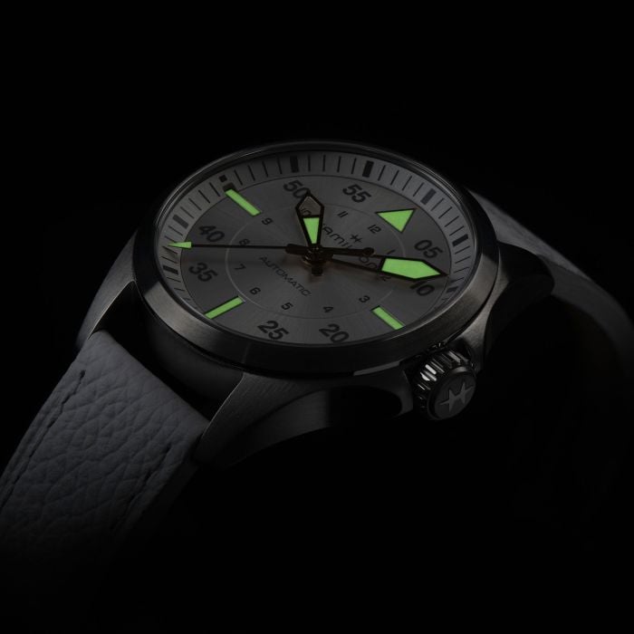 Hamilton Khaki Aviation Pilot Auto Automatic Silver Dial Women Watch H76215850