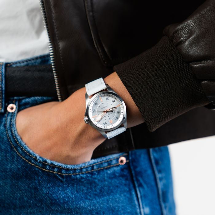 Hamilton Khaki Aviation Pilot Auto Automatic Silver Dial Women Watch H76215850