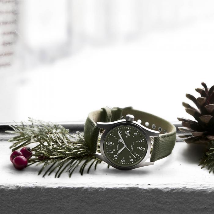 Hamilton Khaki Field Mechanical Mechanical Green Dial Men's Watch H69439363