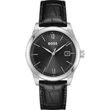 Hugo Boss Langfort Men's Black Leather Watch 1514356