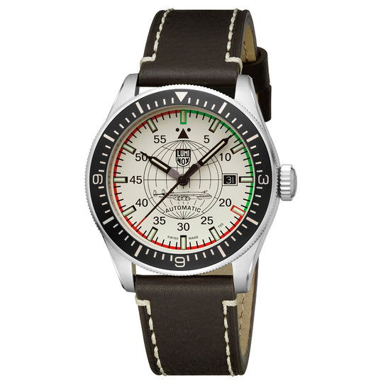 Luminox Constellation Cream Dial Brown Leather Strap Mens Watch XA.9607