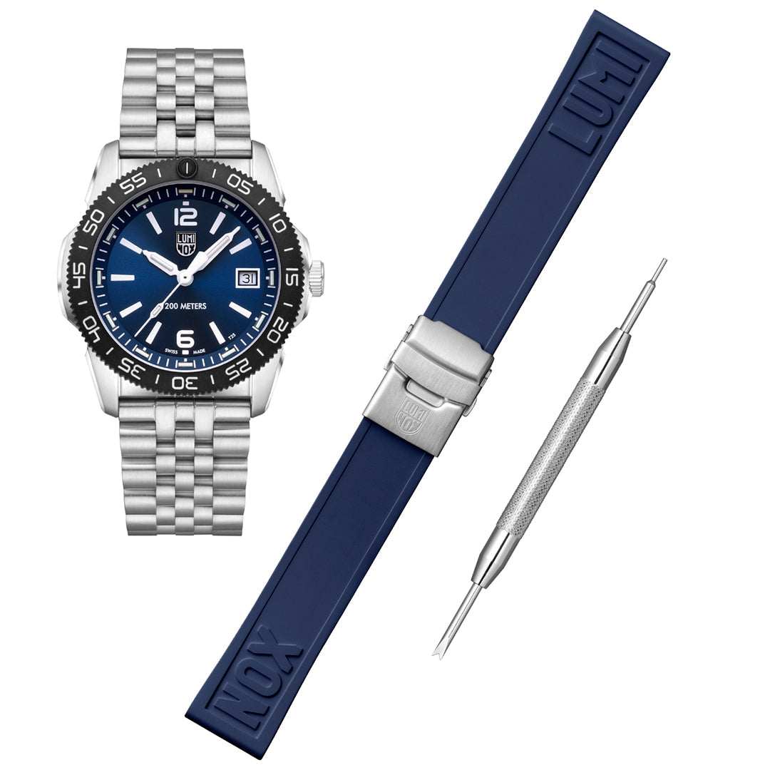 Luminox Pacific Diver Quartz Blue Dial Stainless Steel Watch 3123M.SET