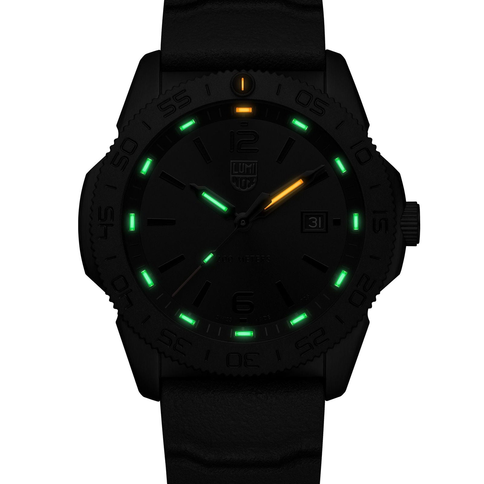 LUMINOX Pacific Diver Stainless Steel Rubber Strap Dive Watch 3121.BO