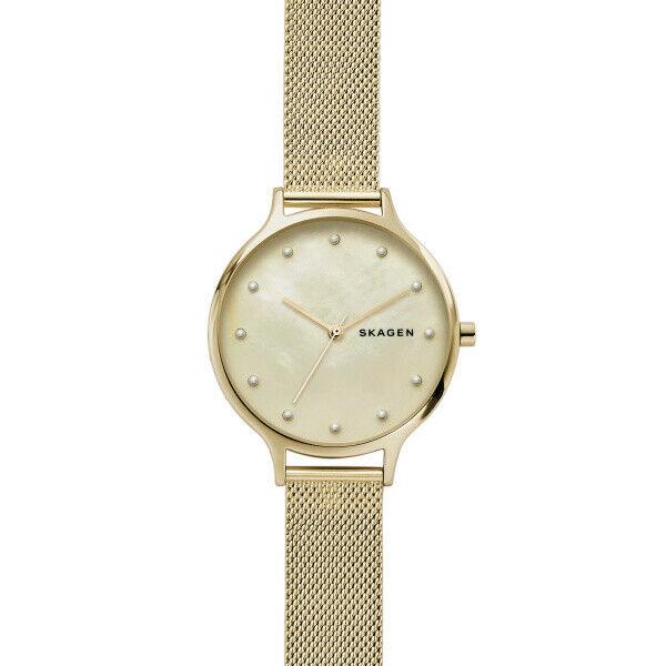 New Skagen ANITA Stainless Steel Gold Dial Mesh Band Women's Watch SKW2774