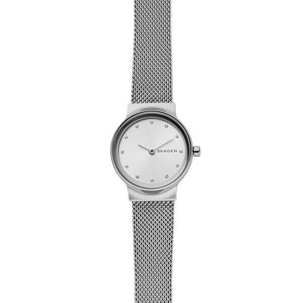 New Skagen Freja Stainless Steel White Dial Mesh Band Women's Watch SKW2715