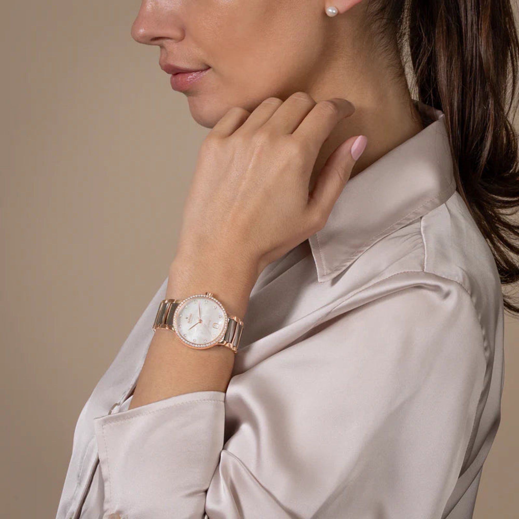 rado R30230912 centrix Jublie Women Automatic Silver Mother Of Pearl Dial Analog Stainless Steel Watch R30230912 - Bijoux Eclore