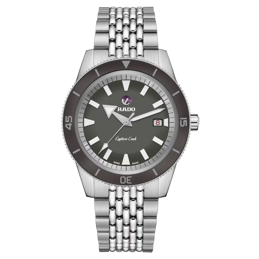 Rado Captain Cook Automatic High Tech Ceramic Grey Dial Men's Watch R32505019 - Bijoux Eclore